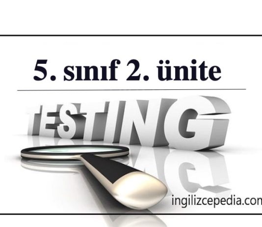 5. sınıf 2. ünite ingilizce testleri