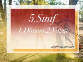 5.sınıf 1.dönem 2.yazılı ingilizce indir