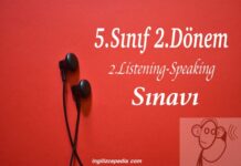 5. sınıf ingilizce 2.dönem 2. dinleme ve konuşma sınavı