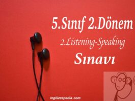 5. sınıf ingilizce 2.dönem 2. dinleme ve konuşma sınavı