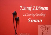 7.sınıf ingilizce 2.dönem 2. dinleme ve konuşma sınavı