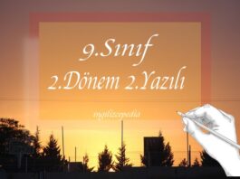 ingilizce 9.sınıf 2.dönem 2.yazılı sınavı